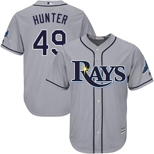 Rays #49 Tommy Hunter Grey Cool Base Stitched Youth MLB Jersey